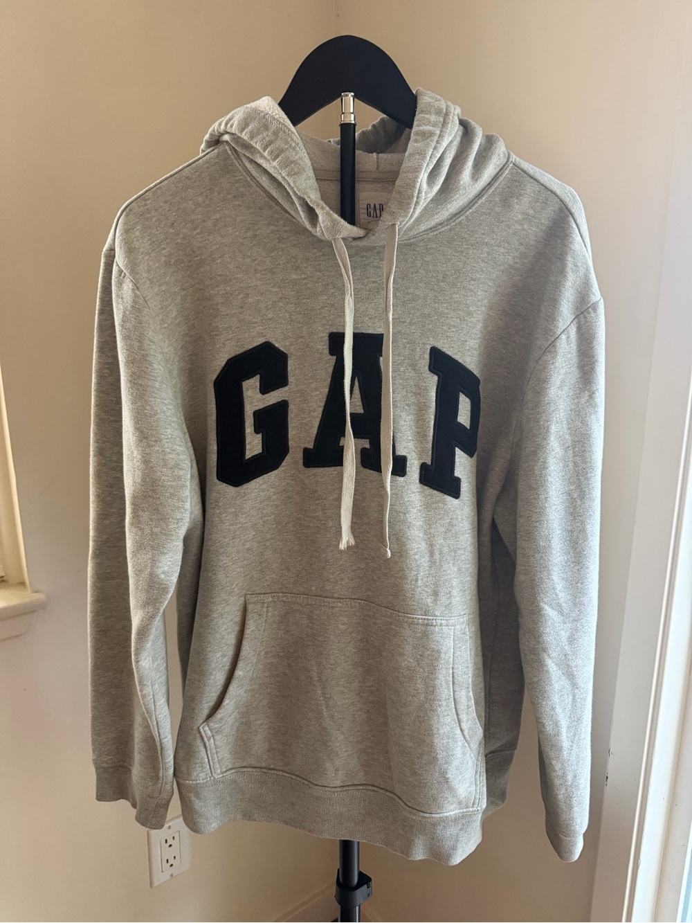 GAP Light Gray Hoodie with Black Logo
